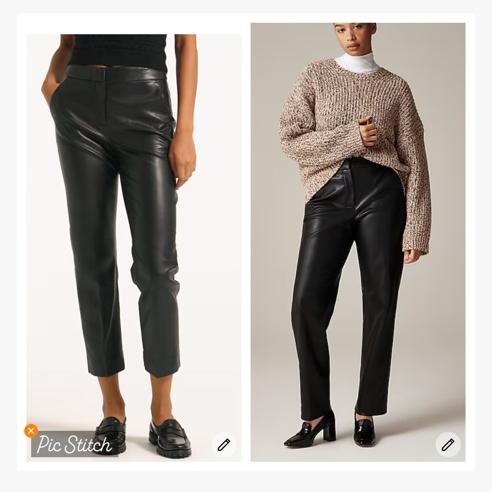 J. Crew Kate Black Faux Leather Pants
